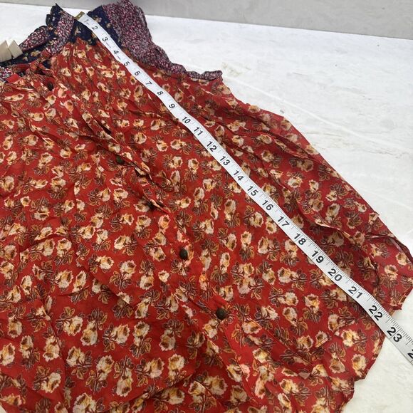 Anthropologie Meadow Rue Floral Blouse Size 8 Multicolor Ruffle Sleeve Flutter - Picture 10 of 11